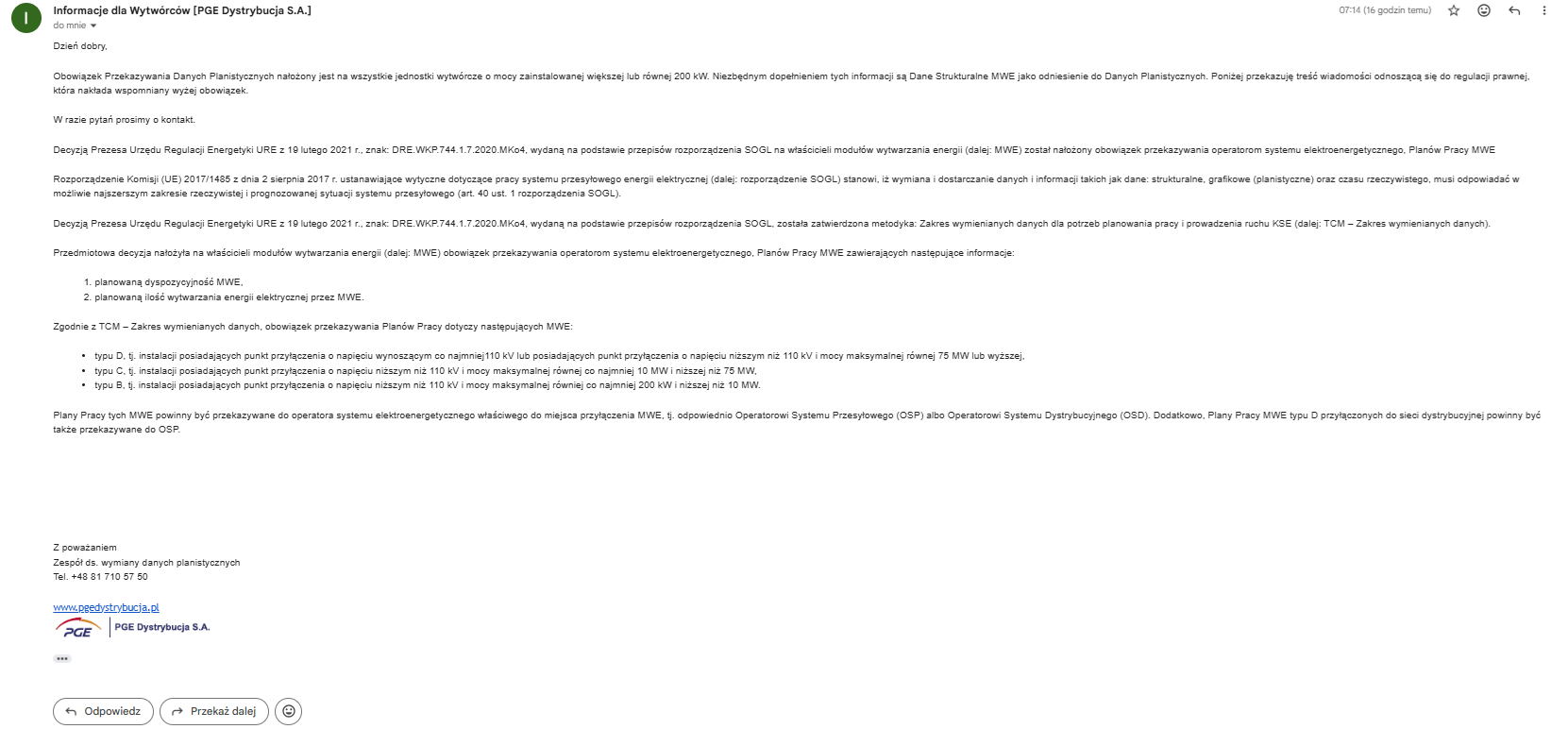 Obowiązek sporządzania planów pracy – fragment komunikatu